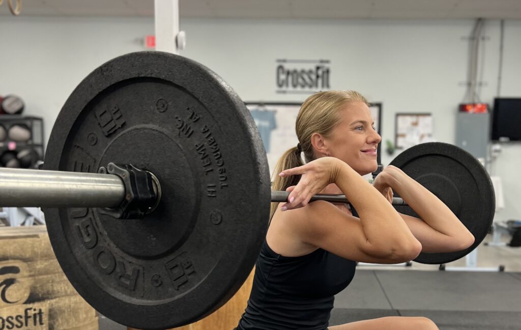 Greta squatting weights