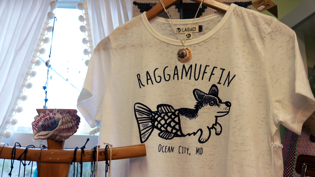 Raggamuffin t-shirt hanging up in the shop